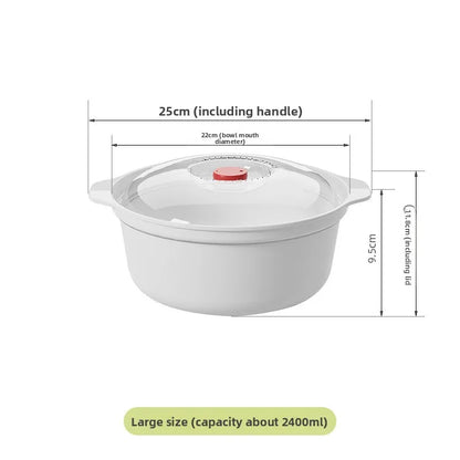 Microwavable Heating Bowl Plastic Food Grade BPA Free Cookware Kitchen Supplies Suitable for Boys and Girls Dishwasher Safe