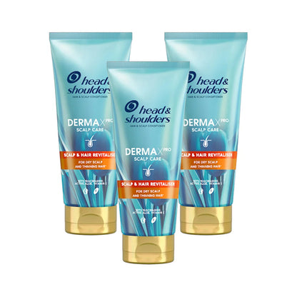 Head & Shoulders Derma X Pro Scalp & Hair Revitaliser Conditioner 200ml for Dry Scalp Thinning Hair with Niacinamide & Aloe