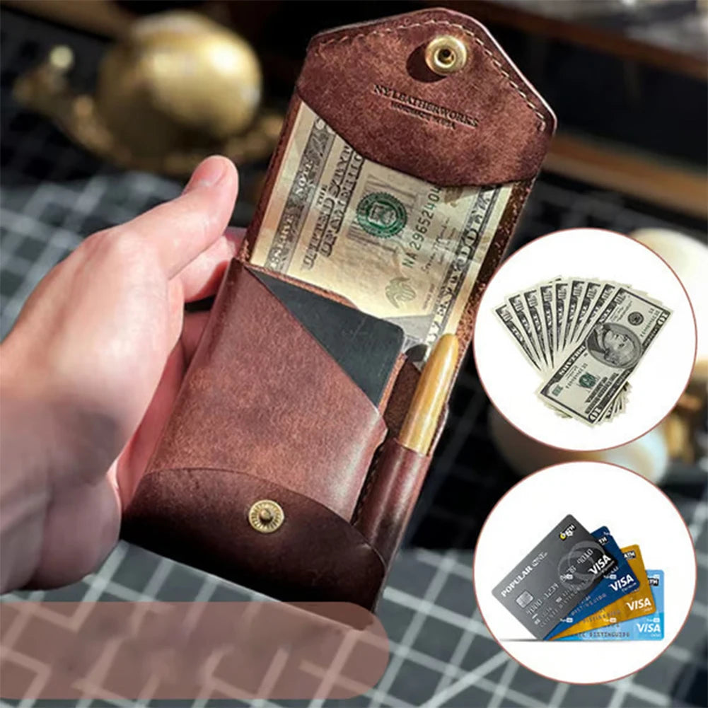 Money Wallet Bi-Fold ID Card Clip Case Complimentary Fountain Pen Slim Minimalist Wallet for Daily Commuting Business and Travel