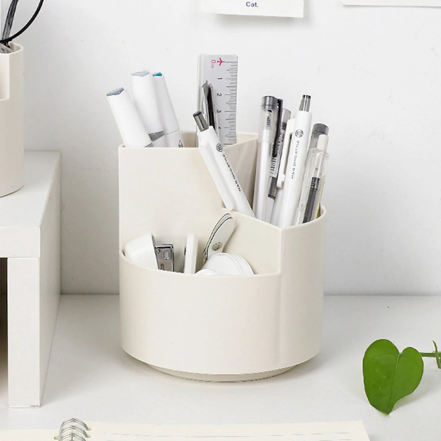 1Pc 360-Degree Rotating Storage Rack, Large-Capacity Cosmetics and Skin Care Product Desktop Organizer, Multi-Functional Rotating Pen Holder, Stationery Storage Box, Office Desk Christmas Gift