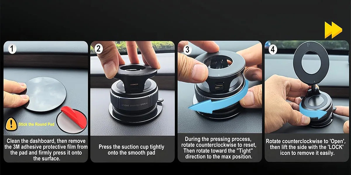 Magnetic Car Phone Holders Vacuum Suction Mobile Phone Vehicular Holder Rotate 360° Navigation Universal Stand For Cell Phone