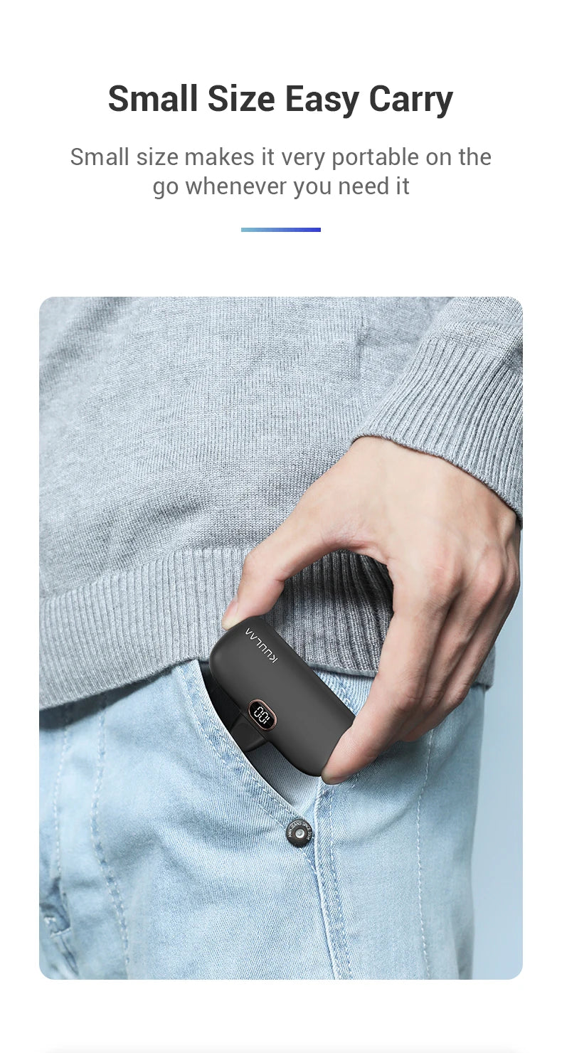 KUULAA Mini Power Bank 5000mAh Portable Charger PowerBank QC PD Fast Charging External Battery For iPhone 16 15 14 13 Xiaomi