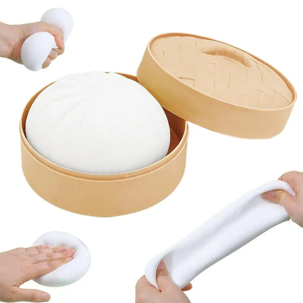 Large Dumpling Squishy Plush Toy Soft PET Stuffed Hug Pillow Adorable Steamer Design Home Decoration Stress Relief Toy for Kids