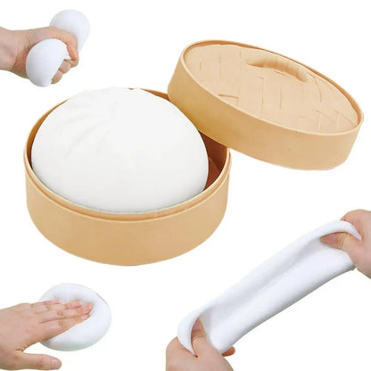 Large Dumpling Squishy Plush Toy Soft PET Stuffed Hug Pillow Adorable Steamer Design Home Decoration Stress Relief Toy for Kids
