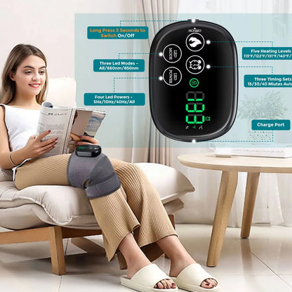 660 and 850nm Near Infrared Light Devices Knee Pad Brace 3 In 1 Heating Shoulder Elbow Joint Massager Thermal Massage Belts Pads