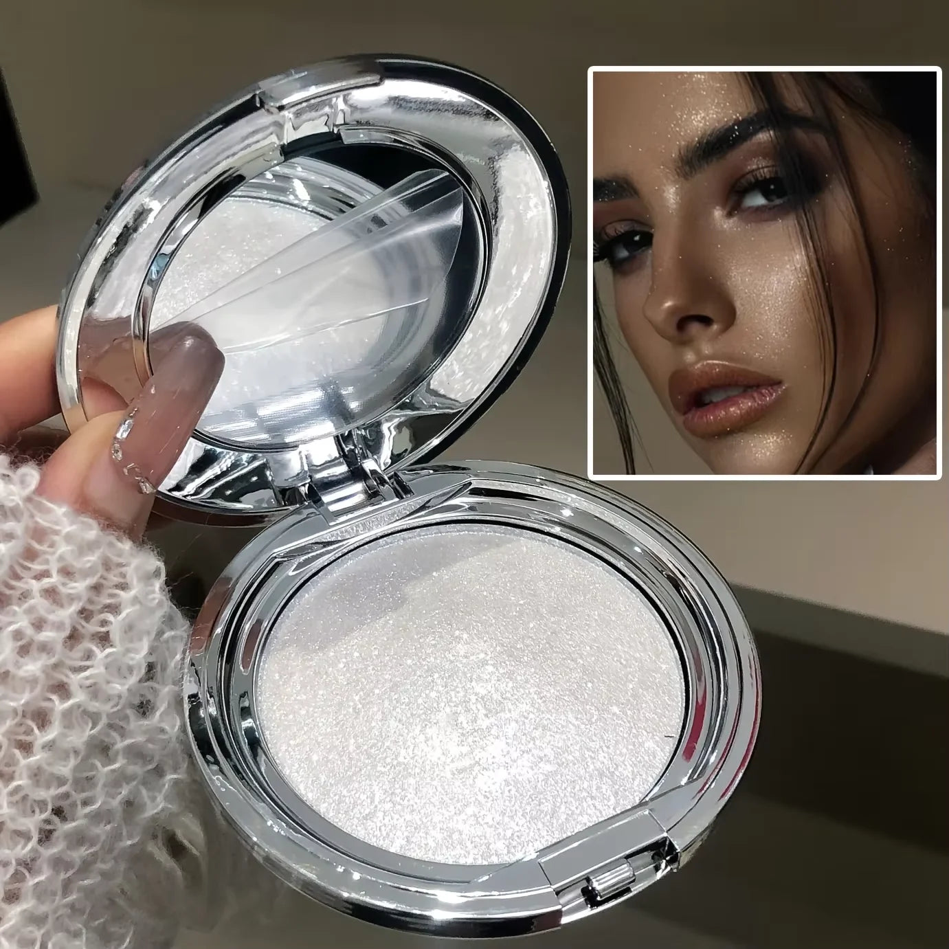 Single Color Highlighter Cream Diamond Glitter Pearlescent Potato Mud Texture Long Lasting Smudge Proof Brighten Face Eyes Daily Beauty Cosmetic Holiday Gift