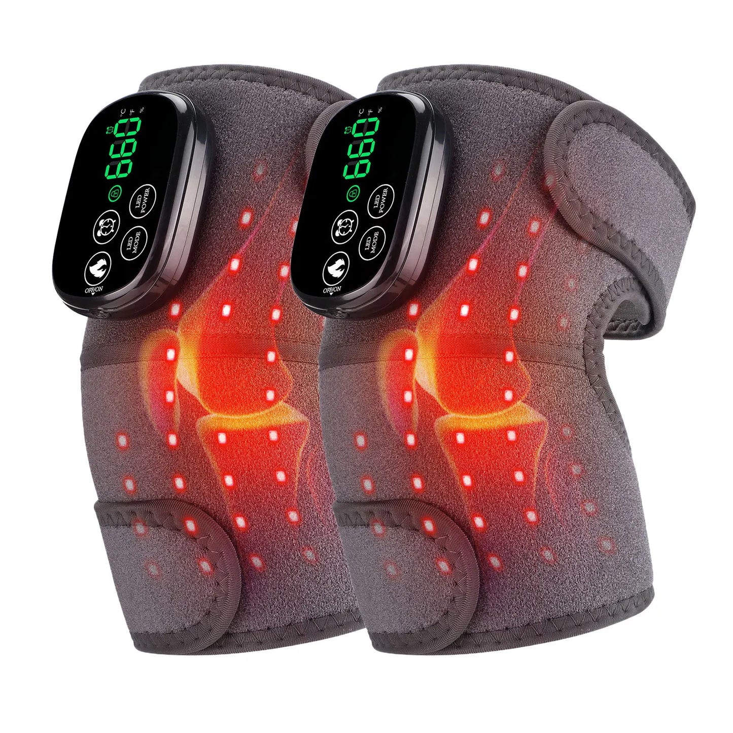 660 and 850nm Near Infrared Light Devices Knee Pad Brace 3 In 1 Heating Shoulder Elbow Joint Massager Thermal Massage Belts Pads