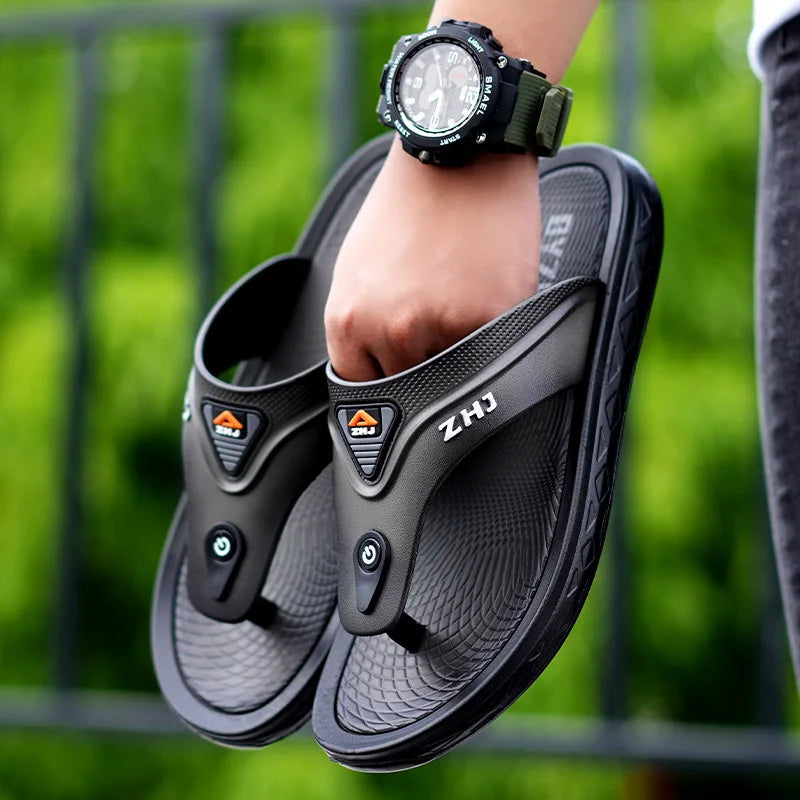 House Beach Walk Around Home Flip Flops Platform Outdoor Indoor Sandals Man Slippers for Men Comfort Shoes Clappers 2025 Fashion