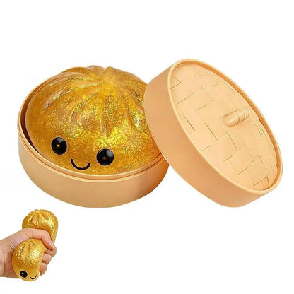 Large Dumpling Squishy Plush Toy Soft PET Stuffed Hug Pillow Adorable Steamer Design Home Decoration Stress Relief Toy for Kids