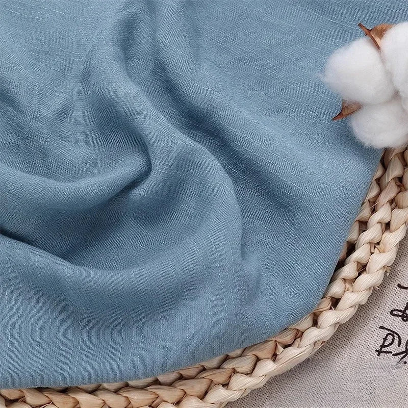 Solid Color Soft Cotton And Linen Fabric With Pleated Texture Breathable Fabric Sewn Shirt And Dress DIY Home Textile Fabric