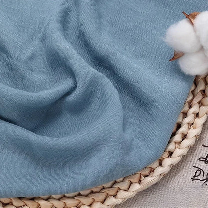 Solid Color Soft Cotton And Linen Fabric With Pleated Texture Breathable Fabric Sewn Shirt And Dress DIY Home Textile Fabric