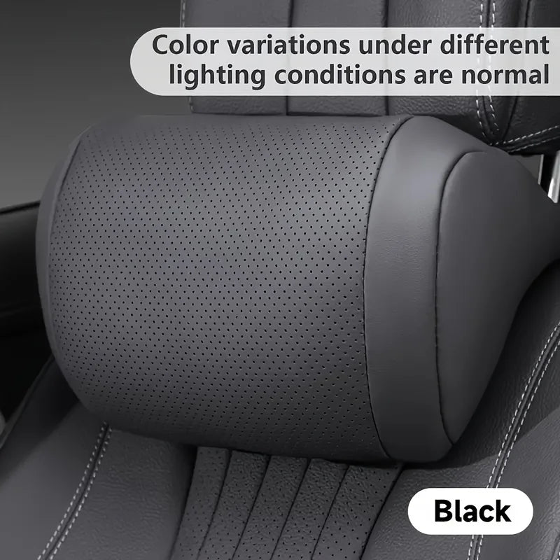 sk2026 New Luxury Nappa Car Headrest Ultra Soft Ergo-Designed Neck Support Hole-Punching Breathable All-Season Zero Pressure Fluffy Neck Support Easy Install Most Vehiclesa