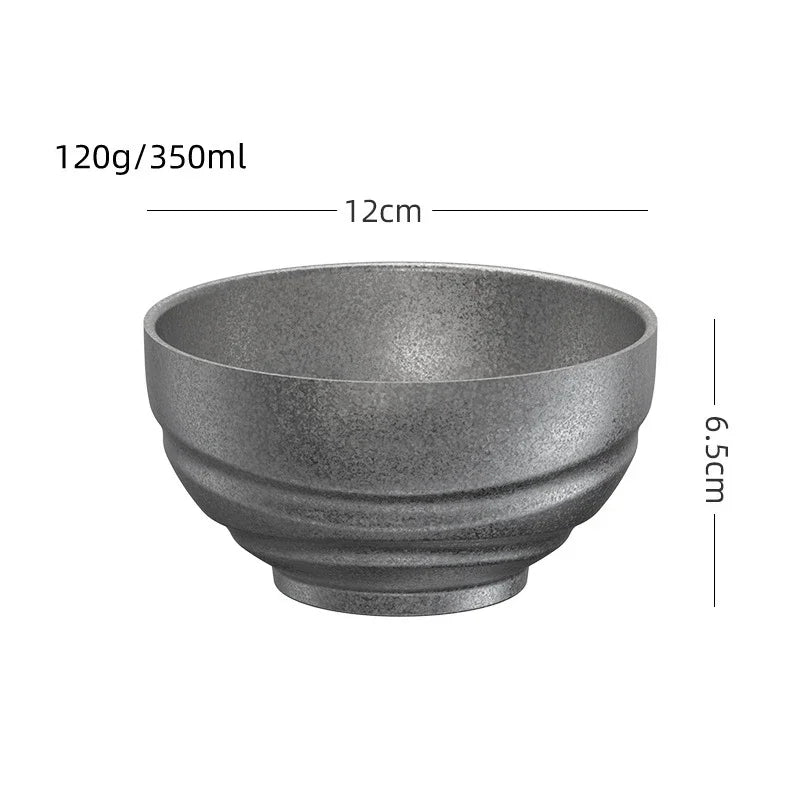 Retro Cutlery Set Plates Dinnerware Bowls Dining Plates Sauce Dish Fruit Bowl Double Wall Cup 304 Stainless Steel Cutlery