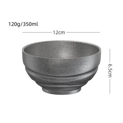 Retro Cutlery Set Plates Dinnerware Bowls Dining Plates Sauce Dish Fruit Bowl Double Wall Cup 304 Stainless Steel Cutlery
