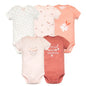 Summer Baby Clothes 5 Pack Cotton Short Sleeve Bodysuit Unisex Newborn Rompers Soft Breathable Infant Jumpsuit Clothing Set