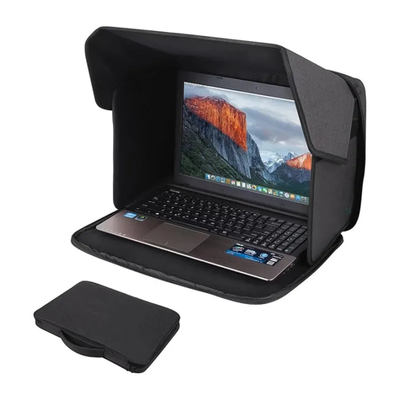 Foldable Laptop Sun Shade for 12-16 Inch, Outdoor Anti-glare Monitor Visor, Ultra-light Portable Sun Hood for Work Travel