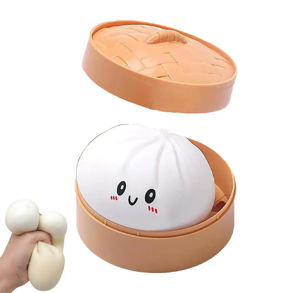 Large Dumpling Squishy Plush Toy Soft PET Stuffed Hug Pillow Adorable Steamer Design Home Decoration Stress Relief Toy for Kids