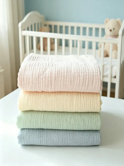 Pure Color Printed Cotton Crepe Fabric 100% Cotton Material For Patchwork DIY Sewing Sleepwear Bedding Home Textile For Baby