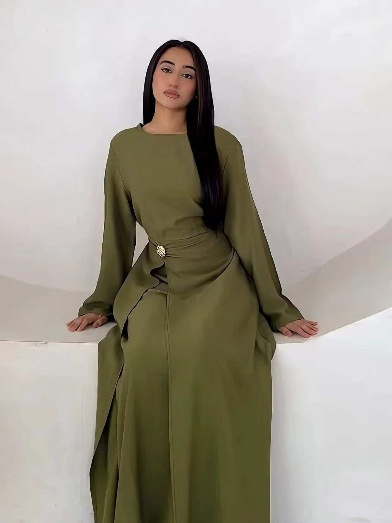 Eid Women Dress Muslim Solid Modest Abaya Dubai Vestidos Largos Long Dresses Kaftan Arab Robe Party Caftan Jalabiya Ramadan 2025