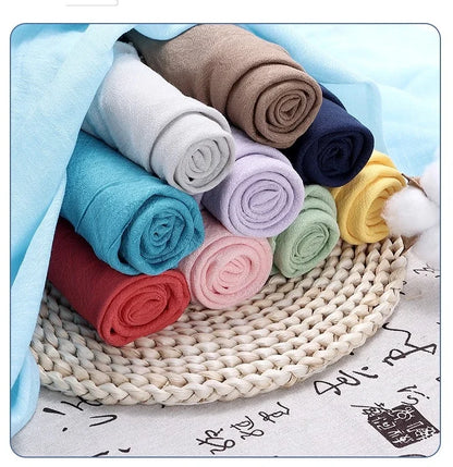Solid Color Soft Cotton And Linen Fabric With Pleated Texture Breathable Fabric Sewn Shirt And Dress DIY Home Textile Fabric