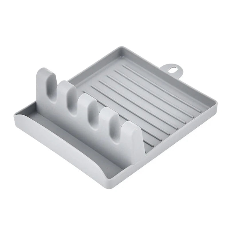 Kitchen Spoon Holder Spatula Rack Organizer Pot Lid Stand Kitchen Accessories Gadgets Tools Home Camping Picnic Non-slip Pad