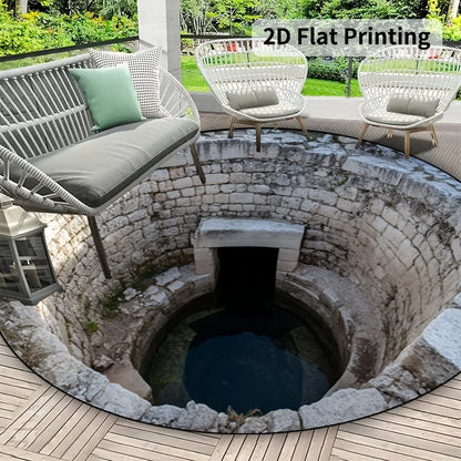Soft Fluffy Round Area Rug Non Slip Machine Washable Entryway Living Room Bedroom Patio Garden Decor Indoor Outdoor Carpet