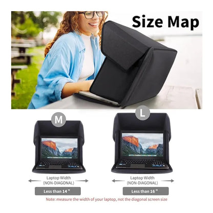 Foldable Laptop Sun Shade for 12-16 Inch, Outdoor Anti-glare Monitor Visor, Ultra-light Portable Sun Hood for Work Travel