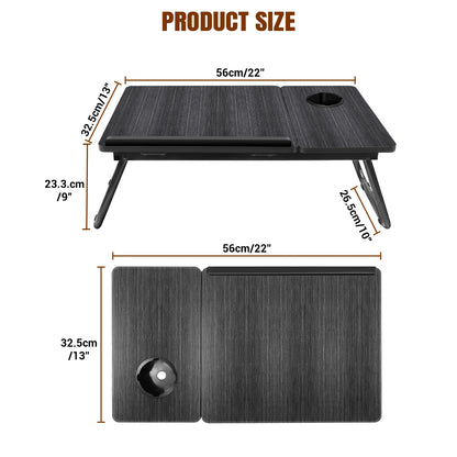 Laptop Desk,Laptop Bed Table with Foldable Legs & Cup Slot,Height and Angle Adjustable reading Holder Notebook Stand Book Holder