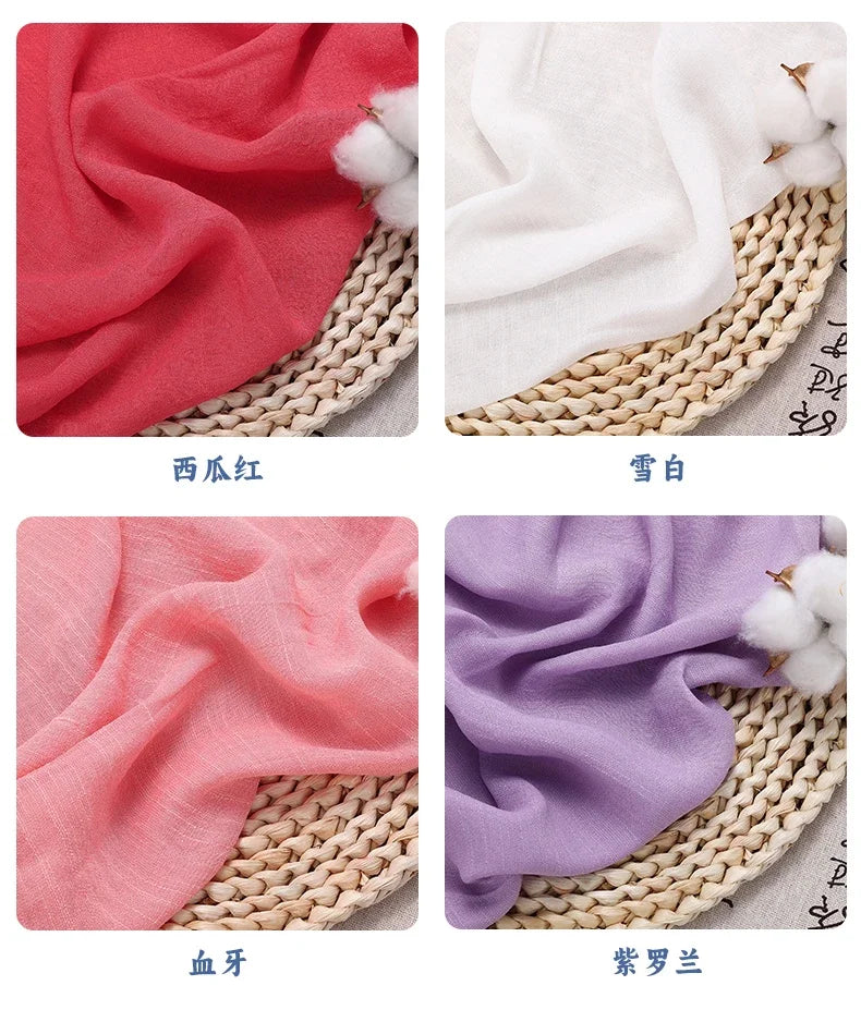 Solid Color Soft Cotton And Linen Fabric With Pleated Texture Breathable Fabric Sewn Shirt And Dress DIY Home Textile Fabric