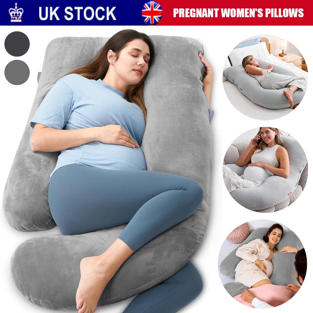 Pregnancy Pillow G-Shaped Maternity For Sleeping With Removable Cotton Cover 98*150cm UK
