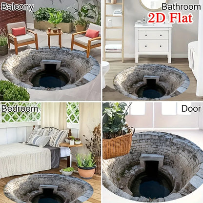 Soft Fluffy Round Area Rug Non Slip Machine Washable Entryway Living Room Bedroom Patio Garden Decor Indoor Outdoor Carpet
