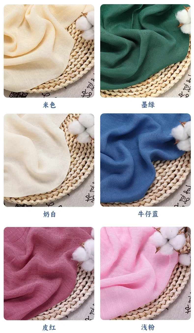 Solid Color Soft Cotton And Linen Fabric With Pleated Texture Breathable Fabric Sewn Shirt And Dress DIY Home Textile Fabric