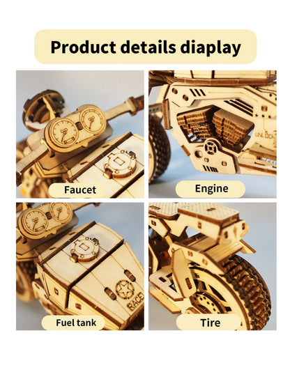 3D Wooden Puzzle For Adults Motorcycle Model Kits  Handmade DIY Craft Christmas Gift