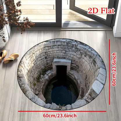 Soft Fluffy Round Area Rug Non Slip Machine Washable Entryway Living Room Bedroom Patio Garden Decor Indoor Outdoor Carpet