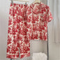 Fashion Print Flower 2PCS Pajamas Set Women Sleepwear Spring Summer Trouser Suits Lounge Wear Loose Satin Homewear Pijamas Suit