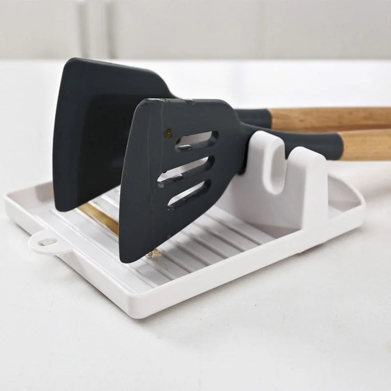 Kitchen Spoon Holder Spatula Rack Organizer Pot Lid Stand Kitchen Accessories Gadgets Tools Home Camping Picnic Non-slip Pad