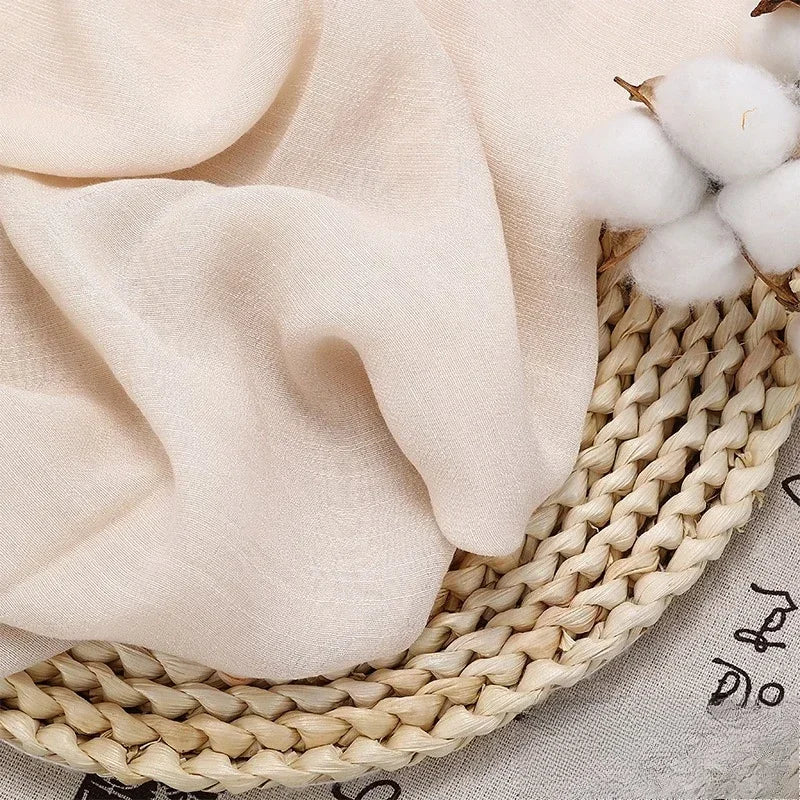 Solid Color Soft Cotton And Linen Fabric With Pleated Texture Breathable Fabric Sewn Shirt And Dress DIY Home Textile Fabric