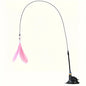 Cat Teaser Toy - Interactive Bell & Feather Wand - Long Suction Cup Pole for Exciting Playtime Adventures - Ultimate Cat Toy