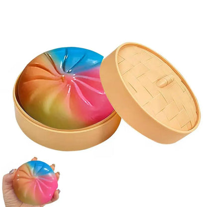 Large Dumpling Squishy Plush Toy Soft PET Stuffed Hug Pillow Adorable Steamer Design Home Decoration Stress Relief Toy for Kids