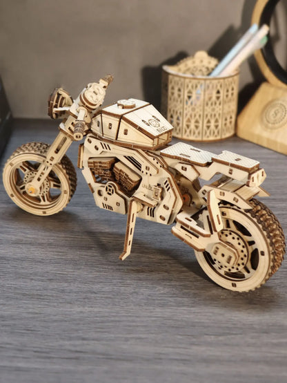 3D Wooden Puzzle For Adults Motorcycle Model Kits  Handmade DIY Craft Christmas Gift