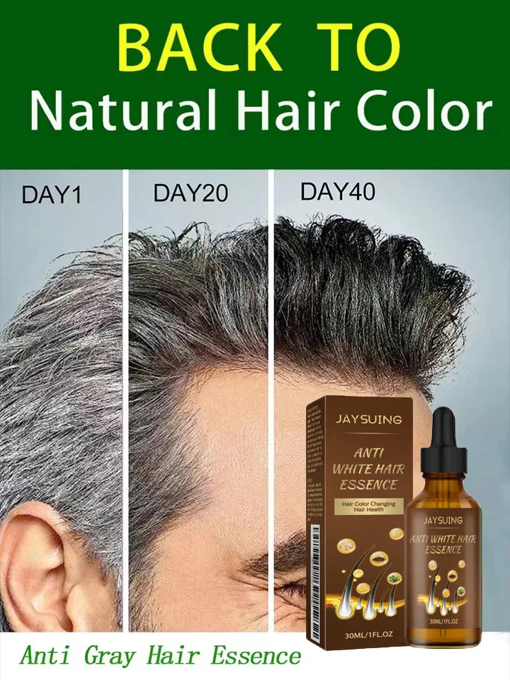 YH03 White Hair Killer White To Black HairAnti-grey Hair Essence Serum Treatment Restore Natural Hair Color and Restore Healthy