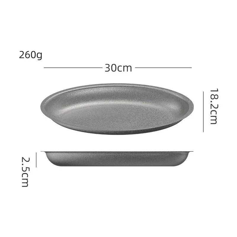 Retro Cutlery Set Plates Dinnerware Bowls Dining Plates Sauce Dish Fruit Bowl Double Wall Cup 304 Stainless Steel Cutlery