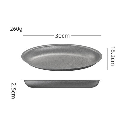 Retro Cutlery Set Plates Dinnerware Bowls Dining Plates Sauce Dish Fruit Bowl Double Wall Cup 304 Stainless Steel Cutlery