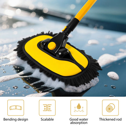 15° Arc Retractable Car Cleaning Brush, Portable Brush Set with Storage Bag for RV, Truck and Camper Cleaning