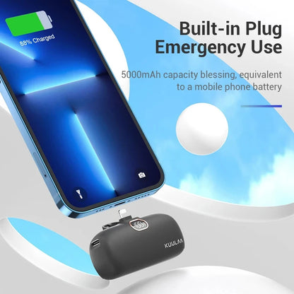 KUULAA Mini Power Bank 5000mAh Portable Charger PowerBank QC PD Fast Charging External Battery For iPhone 16 15 14 13 Xiaomi