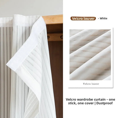 Modern Simple Dustproof Cabinet Door Curtain Magic Stick Shelf Concealment Curtain Window Screen Door Curtain Home Decor