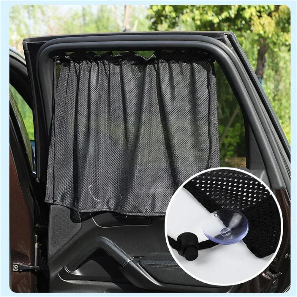 Car Sunshade Curtain Universal Summer Car Window Sunscreen Curtain Heat Insulation Interior Protection for Auto Decoration