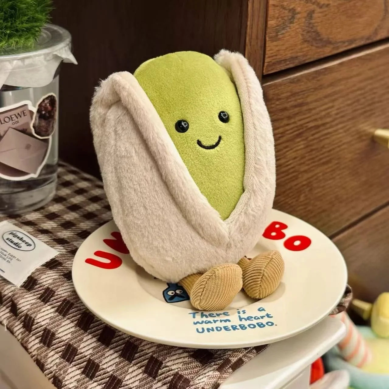 JELLYCAT 12cm Pistachio Doll Cartoon British Style Pistachio Plushies Pistachio Plushies Children's Room Decor Birthday Gifts