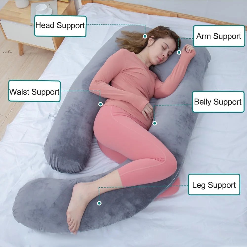 Pregnancy Pillow G-Shaped Maternity For Sleeping With Removable Cotton Cover 98*150cm UK
