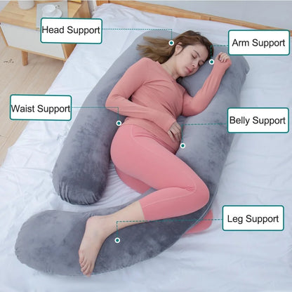 Pregnancy Pillow G-Shaped Maternity For Sleeping With Removable Cotton Cover 98*150cm UK
